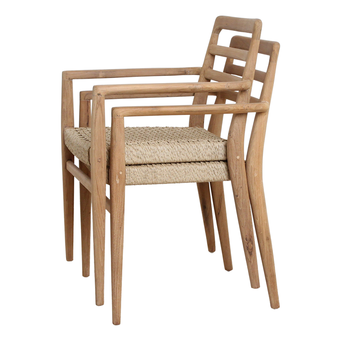 Verano teak havestol med armlæn - natur (sæt af 2)