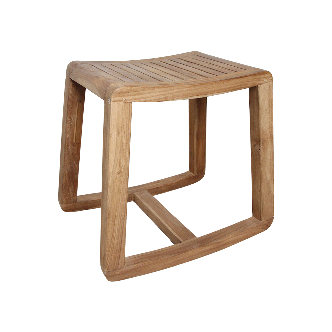 Teaktræ vippeskammel - 49x36x45 cm