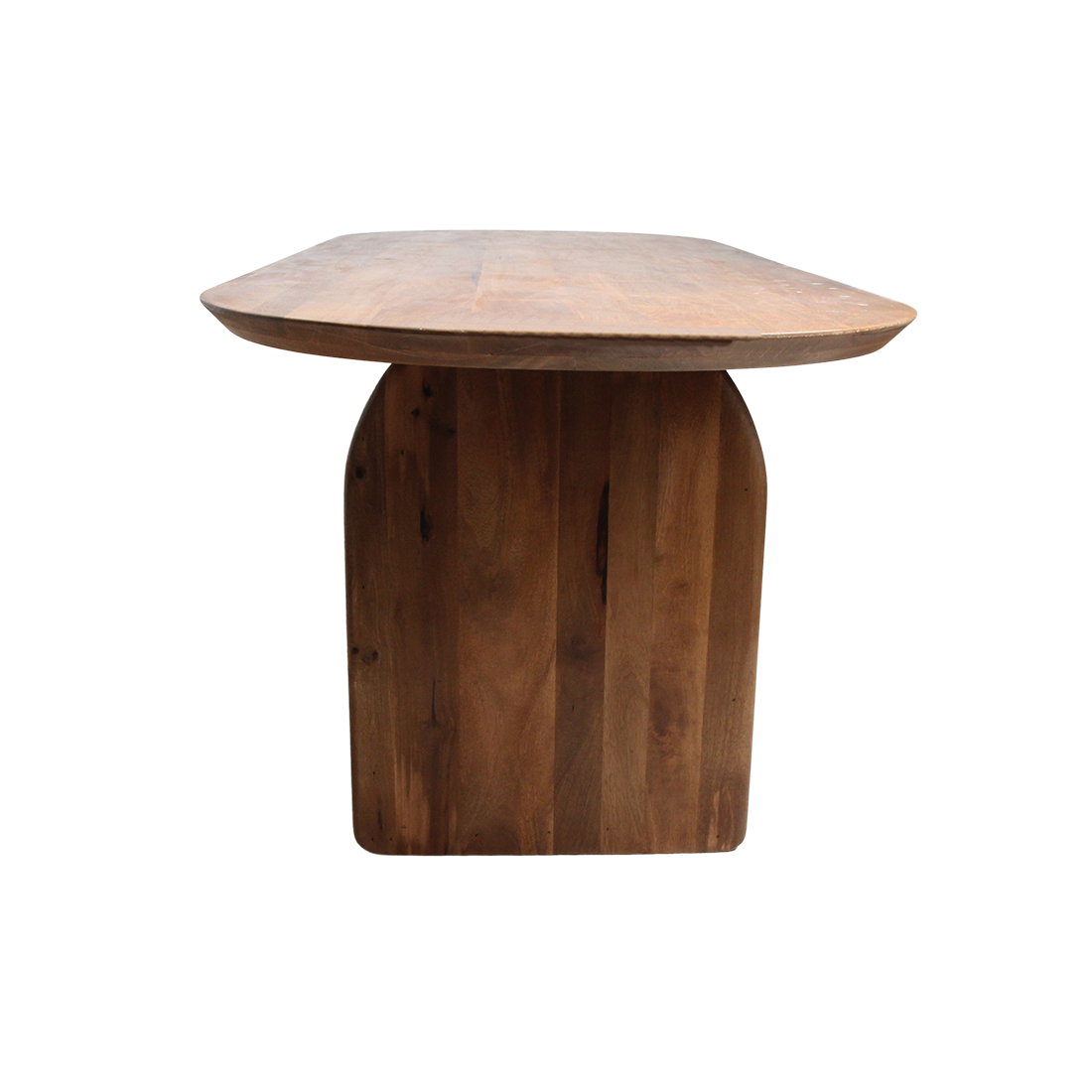 Spisebord med afrundet kant - brun - 180 - mix-stel