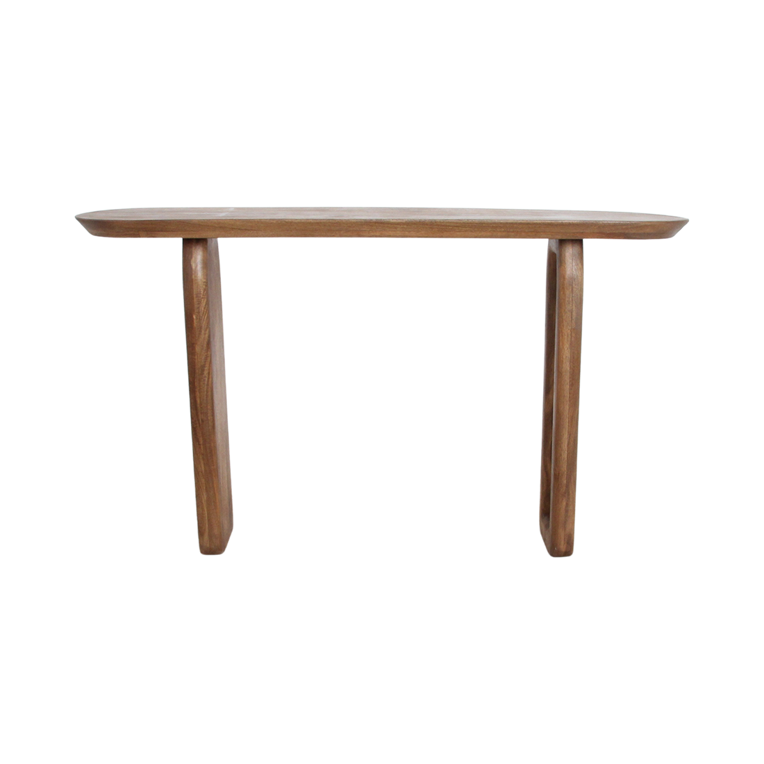 Sidebord med afrundet kant i mangotræ, brun - 140x35x80 cm