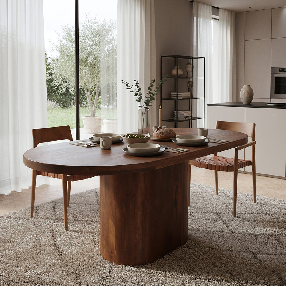 Bullnose oblong mangotræ spisebord oval - 180 cm