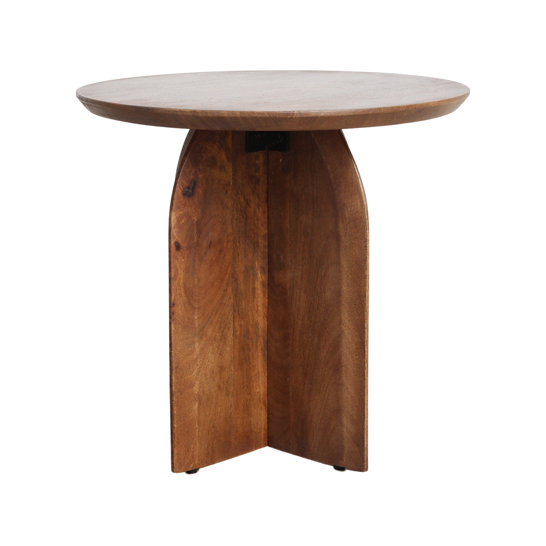 Bullnose sidebord i mangotræ Cross Ø 50 cm