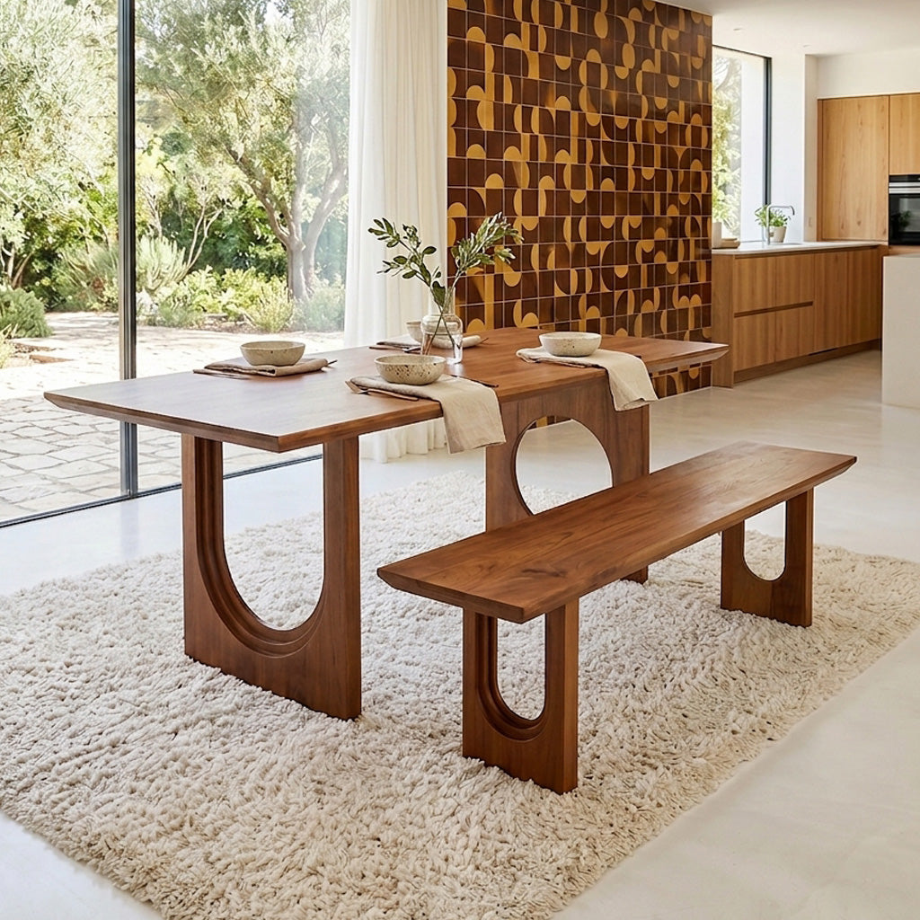 Bullnose Chamfered Mix mangotræs spisebord - 240 cm