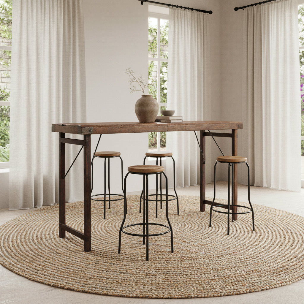 Sammenklappeligt barbord, brunt - 170x60x107 cm