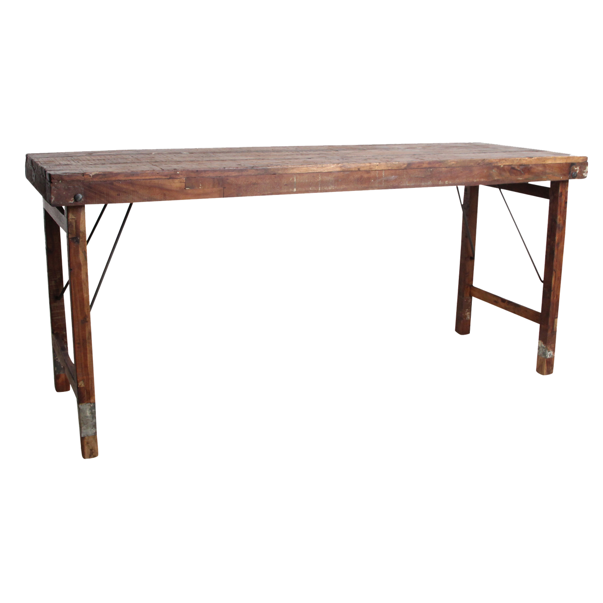 Sammenklappeligt vintage spisebord - Genbrugstræ - 173x60x76 cm
