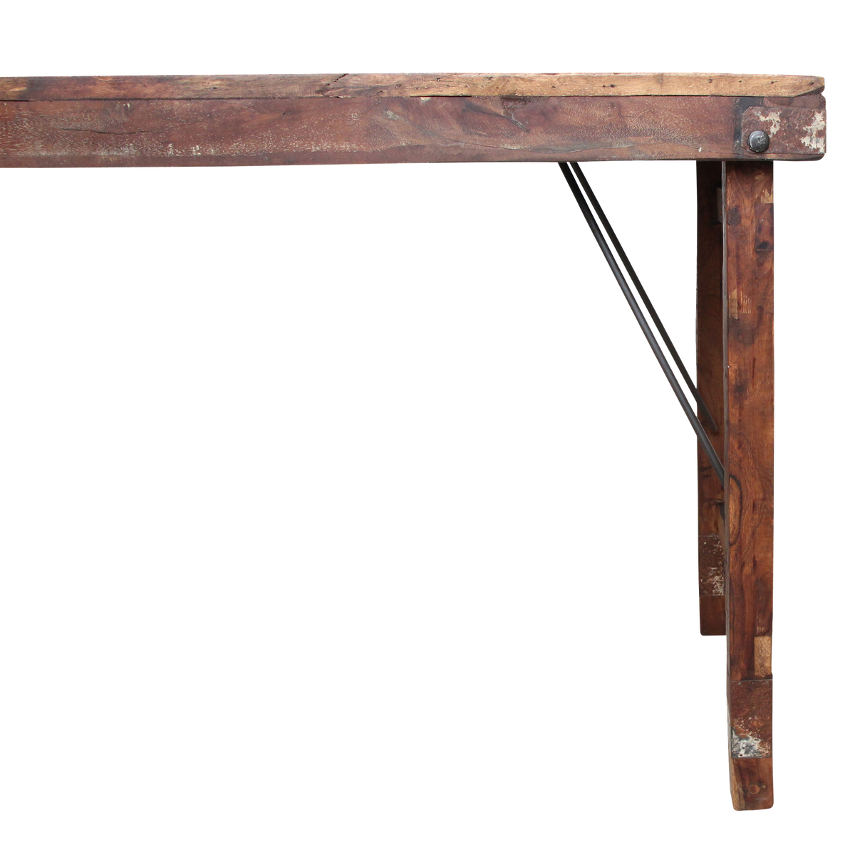 Sammenklappeligt vintage spisebord - Genbrugstræ - 173x60x76 cm