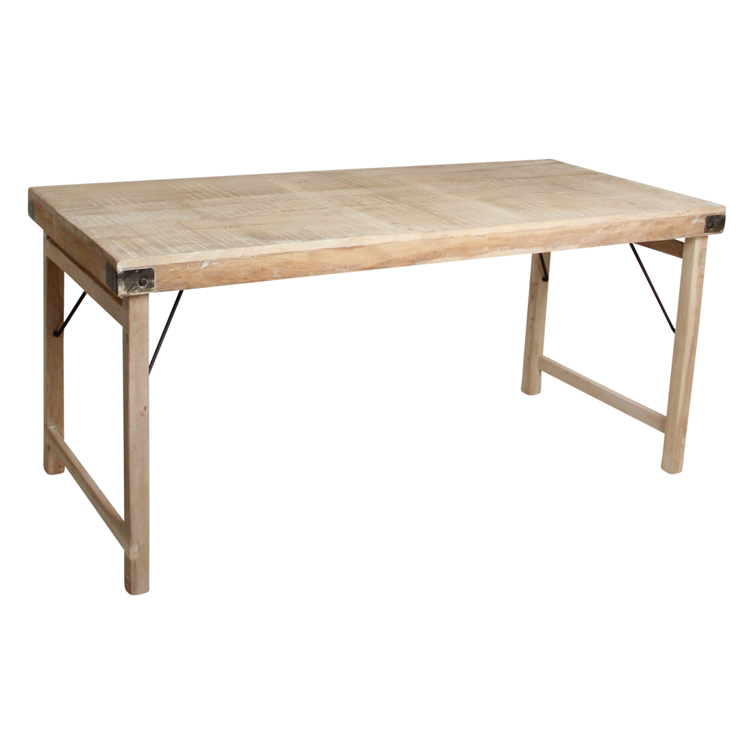 Kalket klapbart spisebord - 165 x 75 x 76 cm