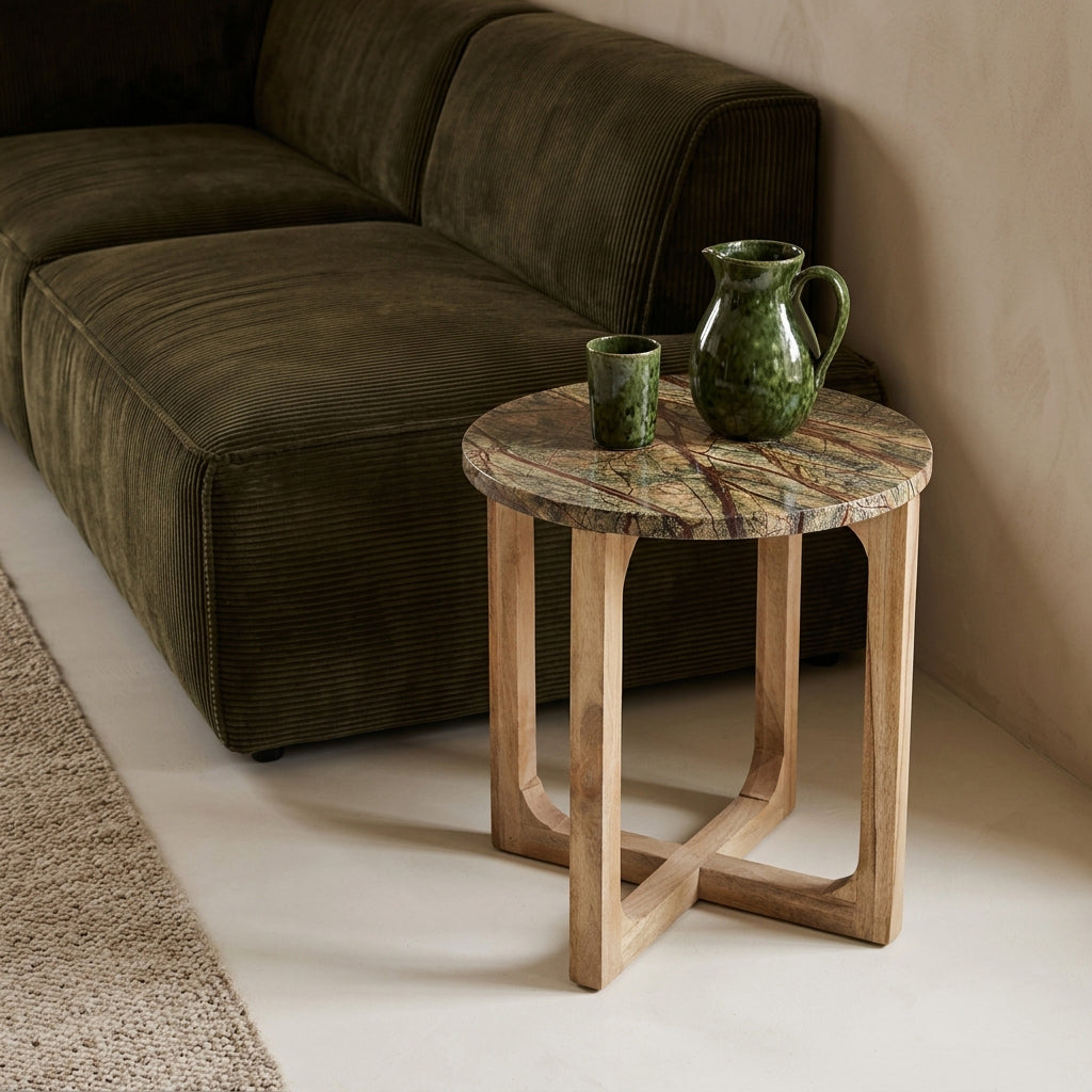 Marmor sidebord Bizar - 50x50x50 cm