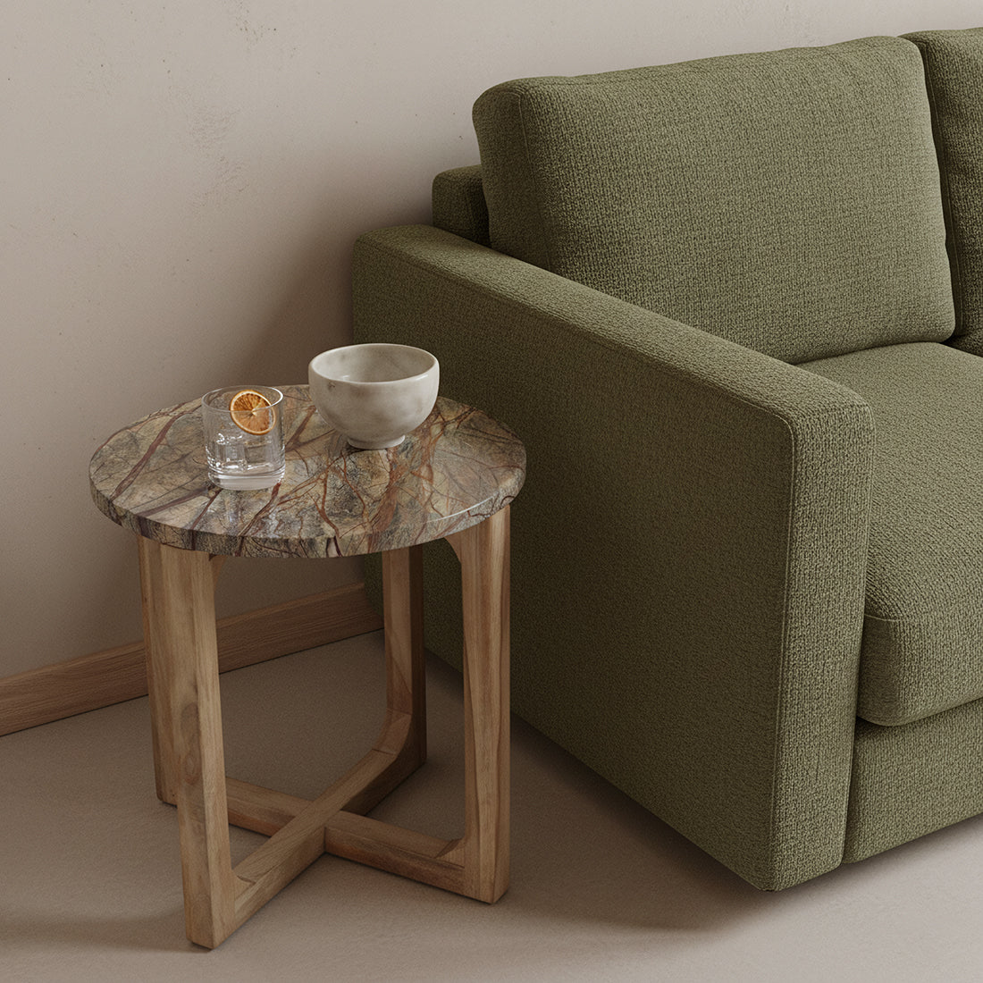 Marmor sidebord Bizar - 50x50x50 cm