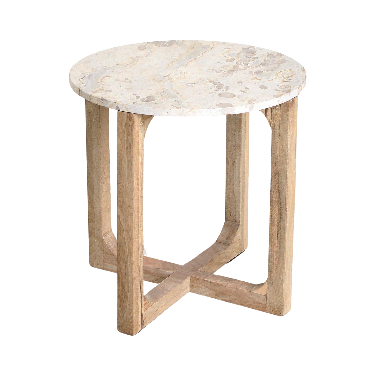 Marmor sidebord creme - 50x50x50 cm