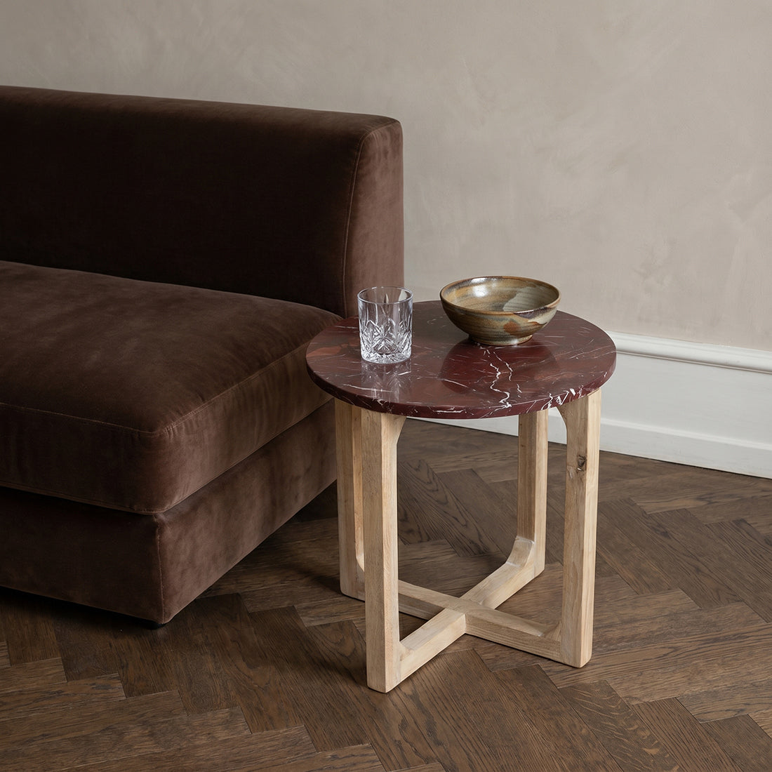 Marmor sidebord Cherry - 50x50x50 cm