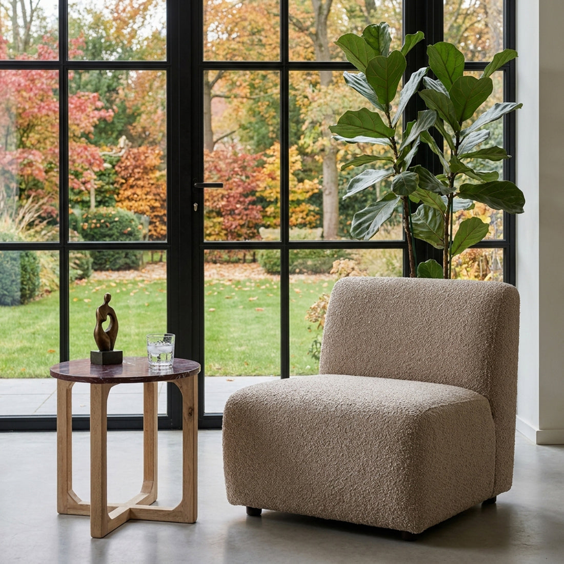 Marmor sidebord Cherry - 50x50x50 cm