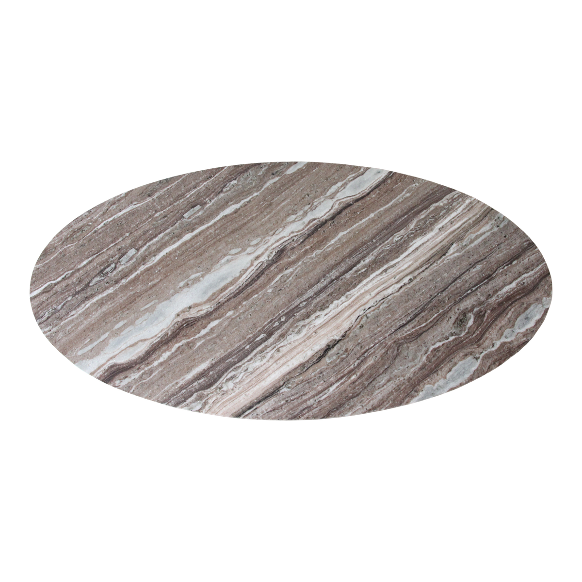 Ovalt sofabord i marmor - Fantasy brun - 120x60x38 cm