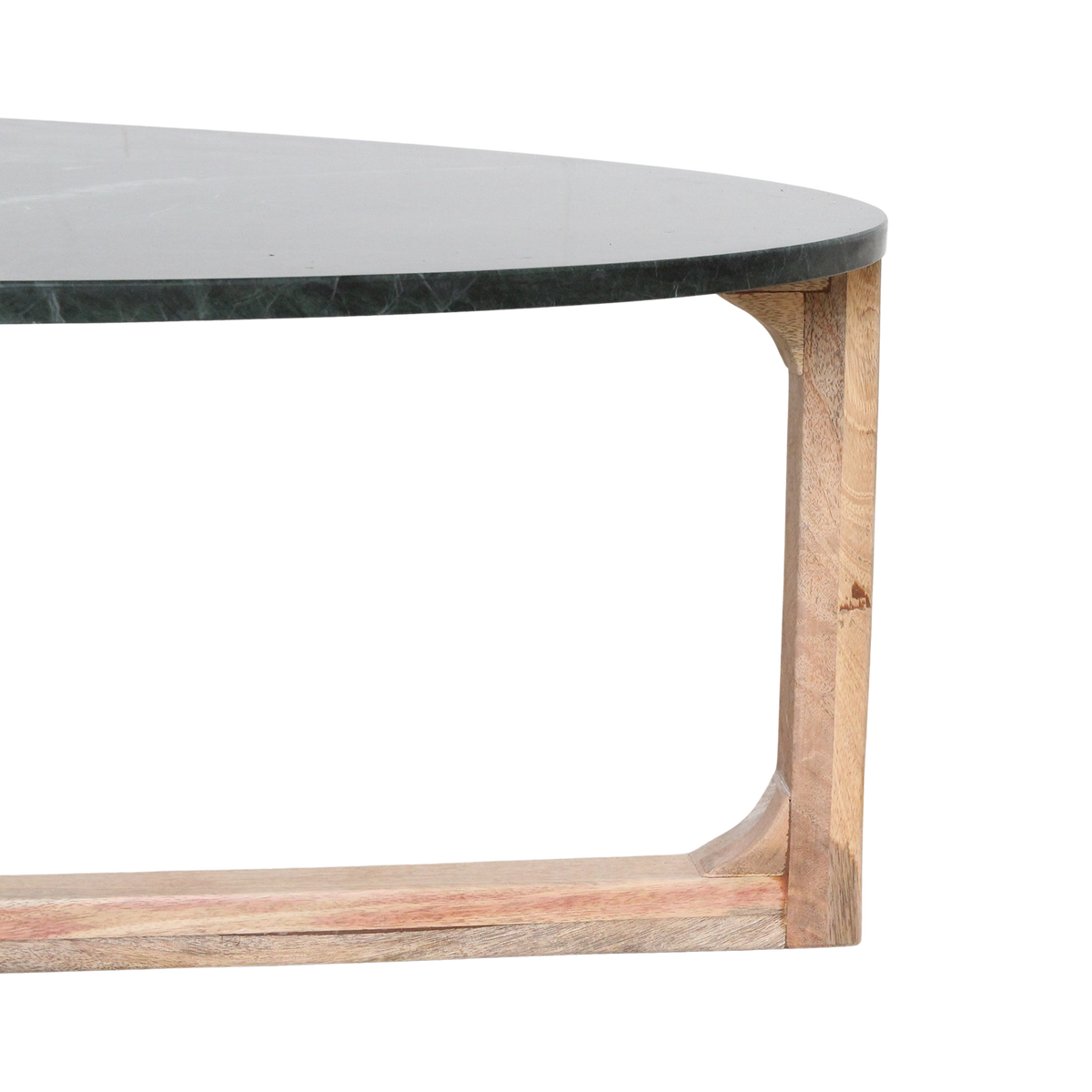 Ovalt sofabord i marmor - Grøn - 120x60x38 cm
