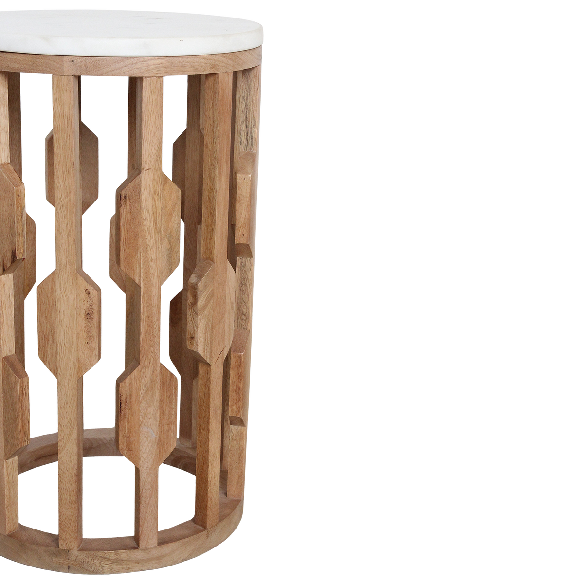 Atjeh marmor sidebord - hvid