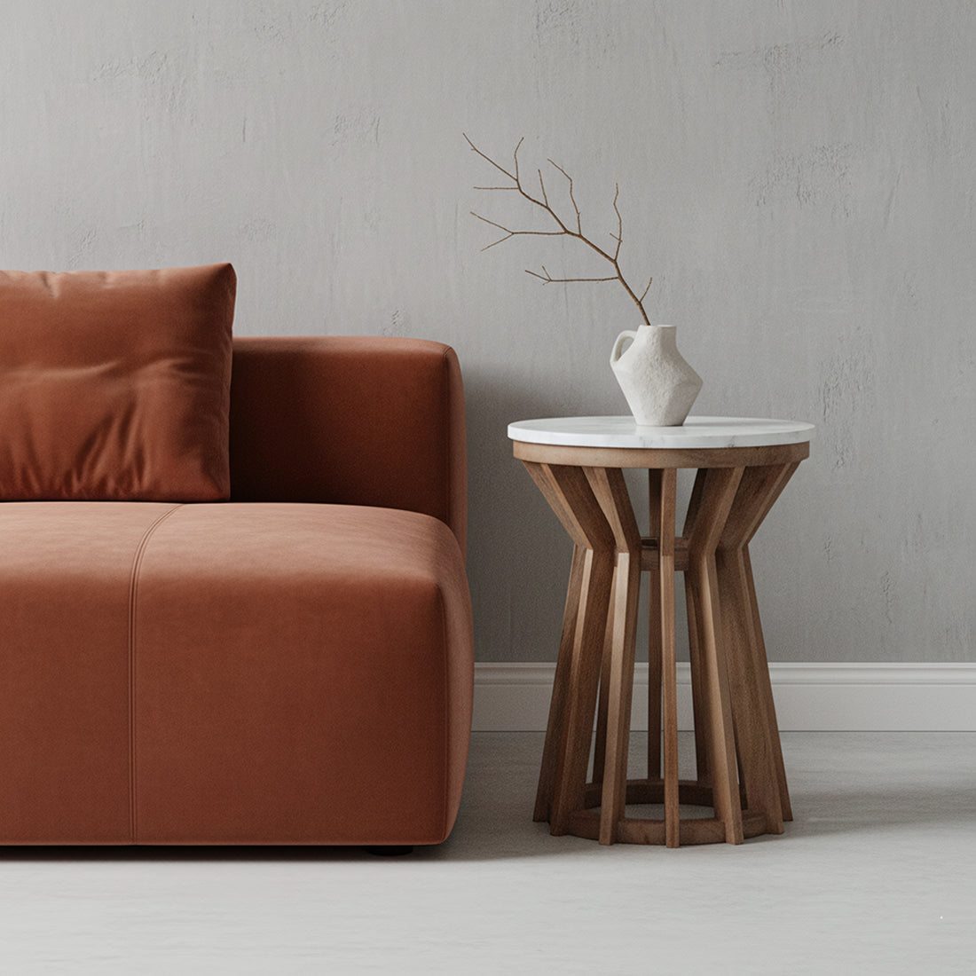 Sarawak marmor sidebord - hvid