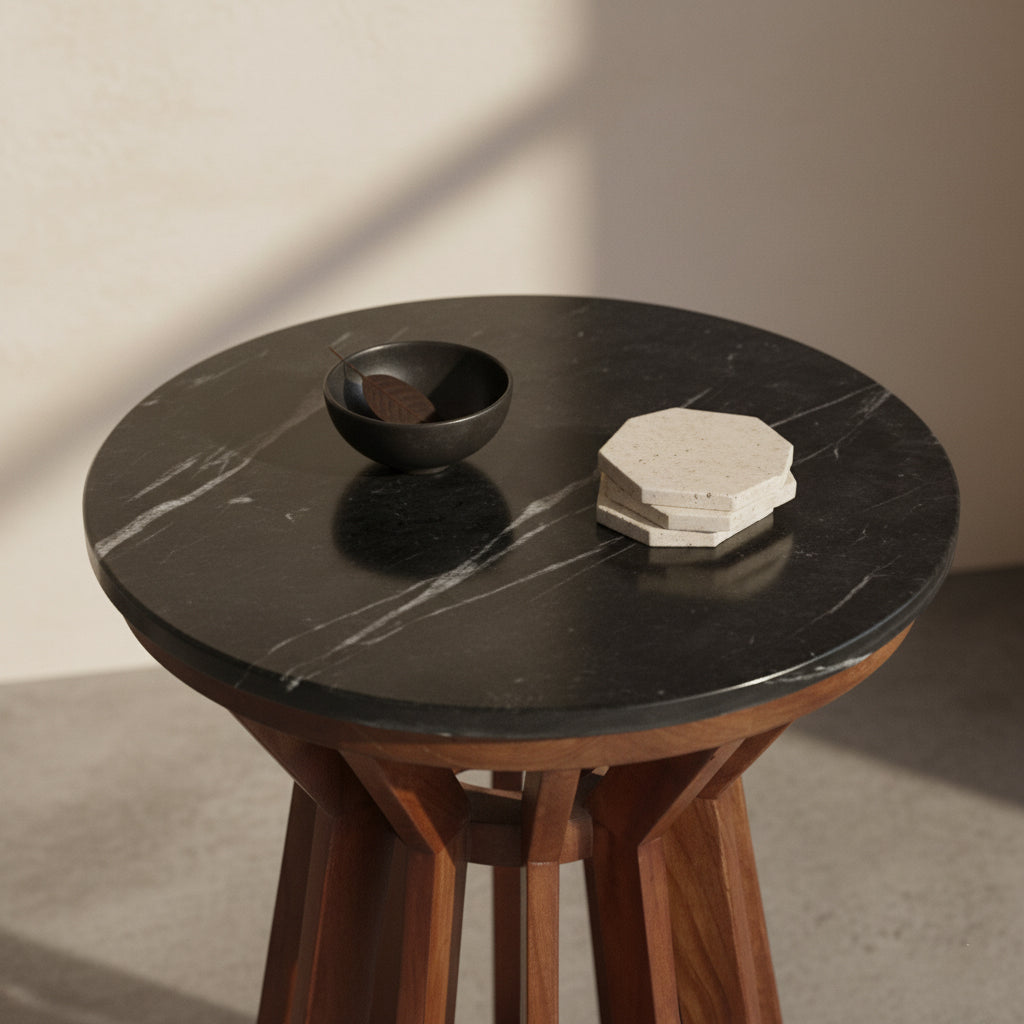 Sabah marmor sidebord - sort
