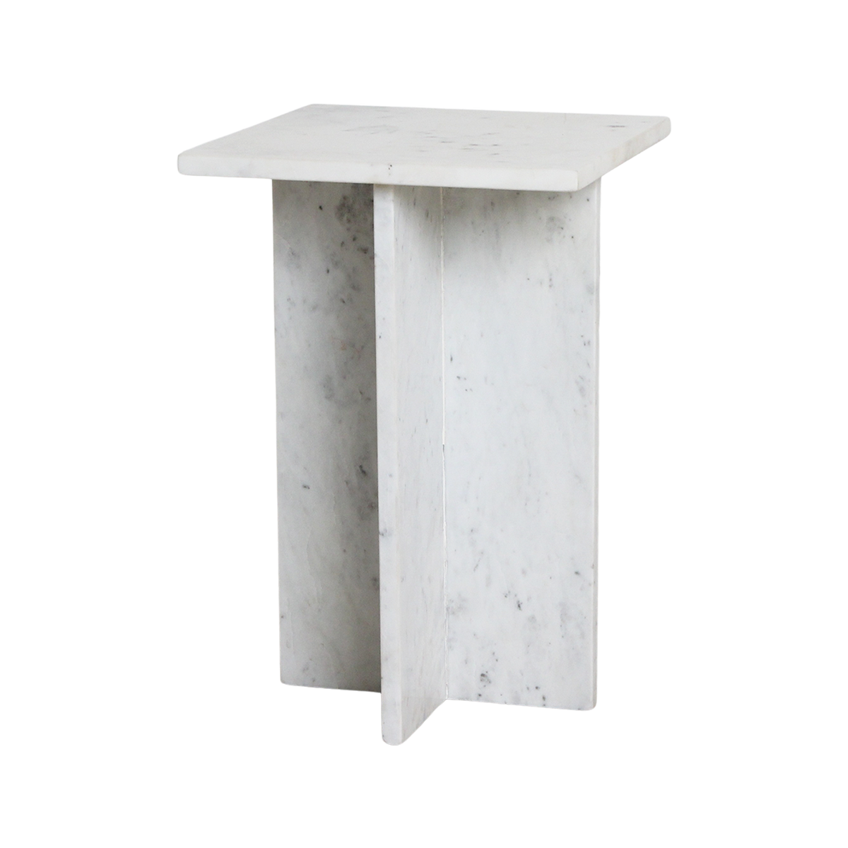 Beijing hvidt marmorsidebord - 35x35x50 cm