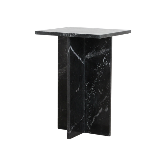 Shanghai sort marmor sidebord - 35x35x50 cm