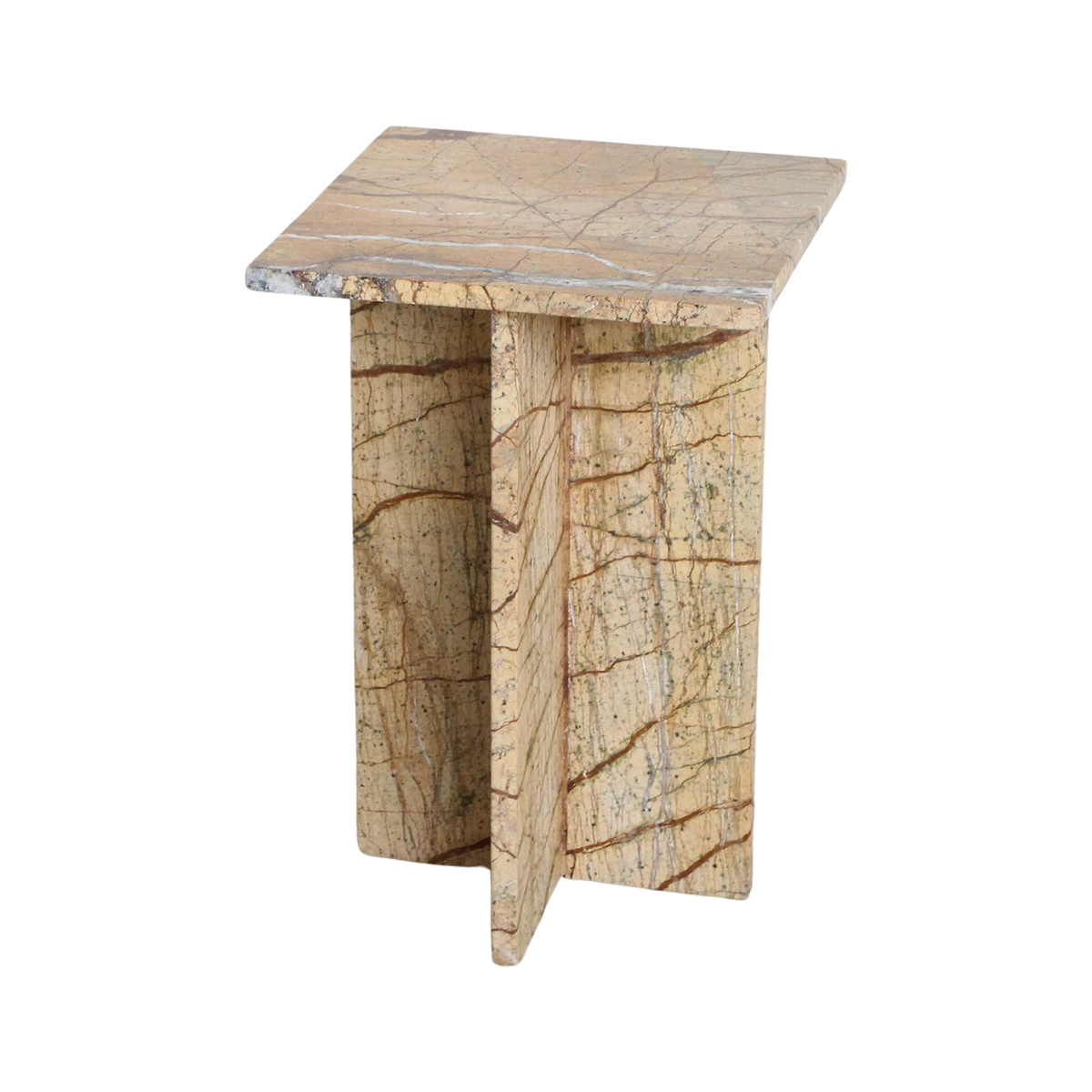 Seoel "Bizar" marmor sidebord - 35x35x50 cm