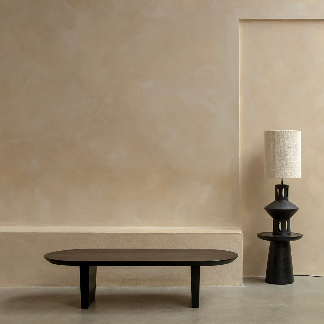 Nero sidebord i teak Dusk - sort