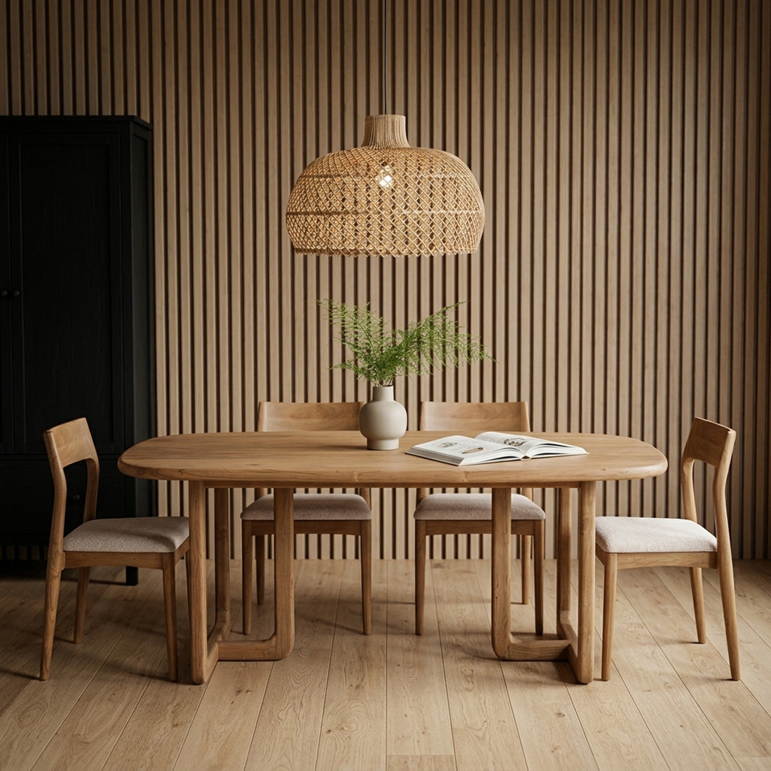 Invierno spisebord i teak - 200 cm