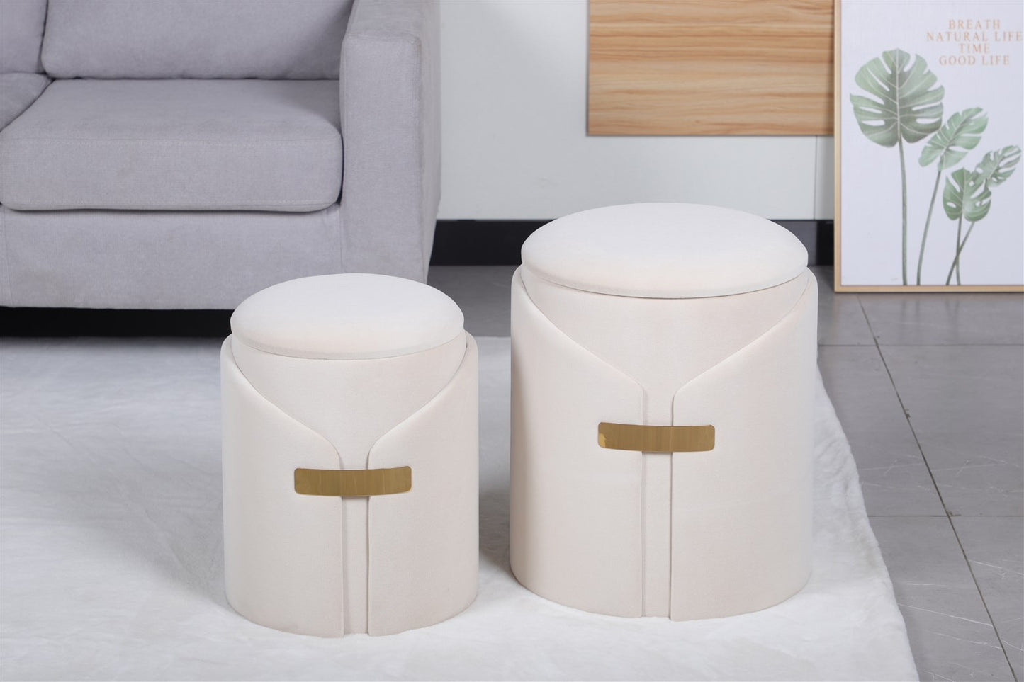 Hocker Forcet 100 2 stk - Elfenben - Nordic Unique