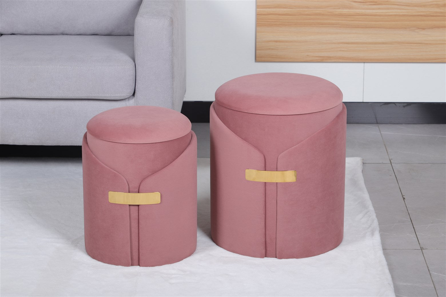 Puf Forcet 100 – 2 sæt i Altrosa - Nordic Unique