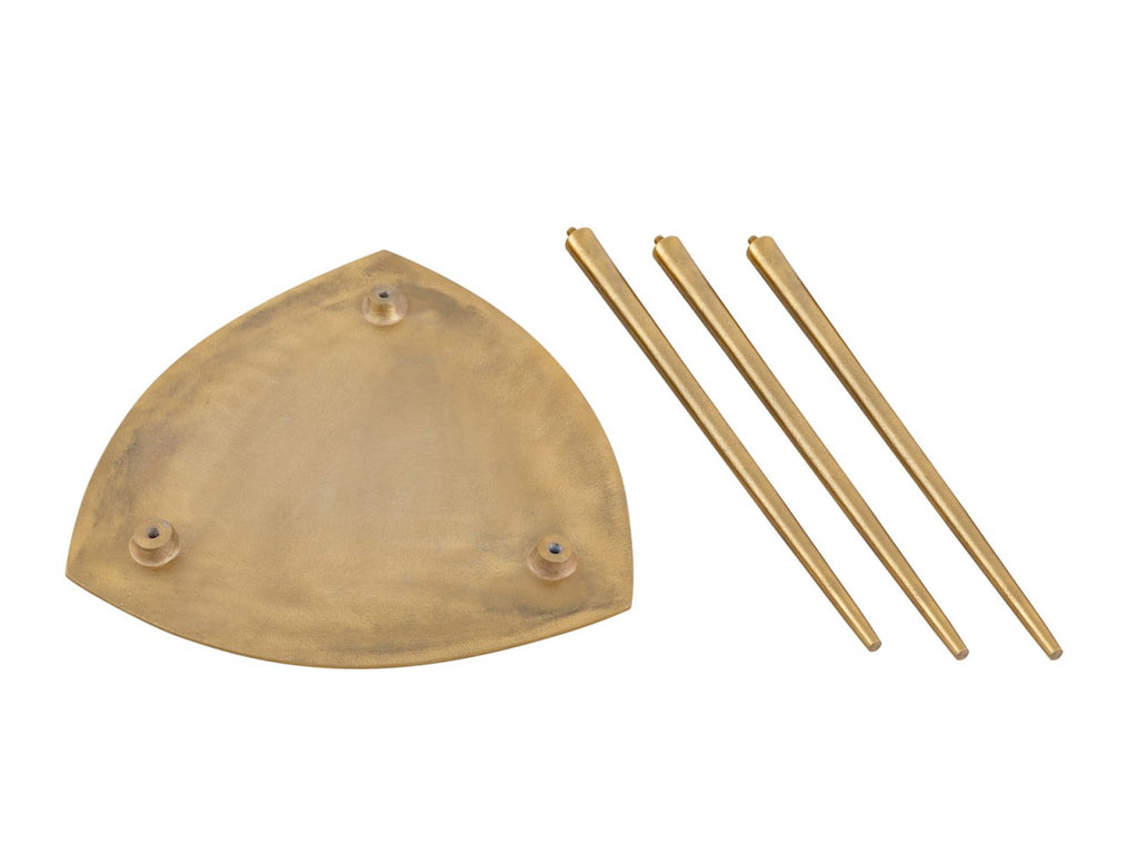 Sidebord i metal, trekantet klassisk design guld