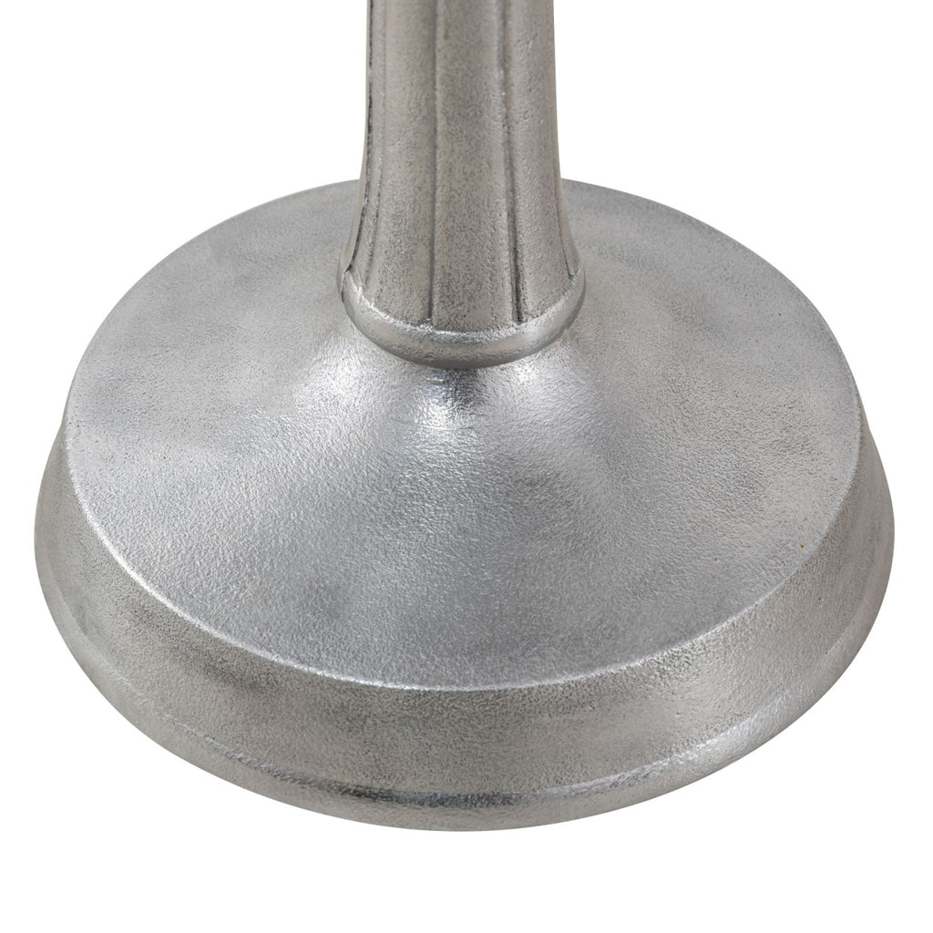 Sidebord rund klassisk design sølv, midterfod i metal
