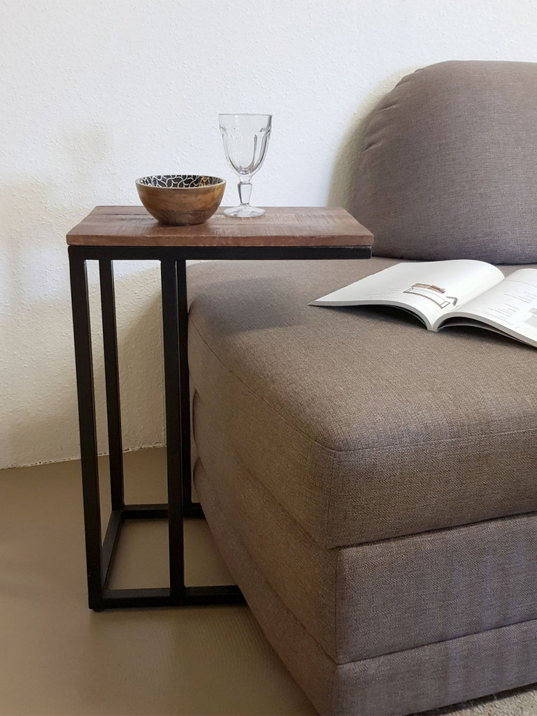 Computerbord til sofa i træ og metal, 25x61x40cm