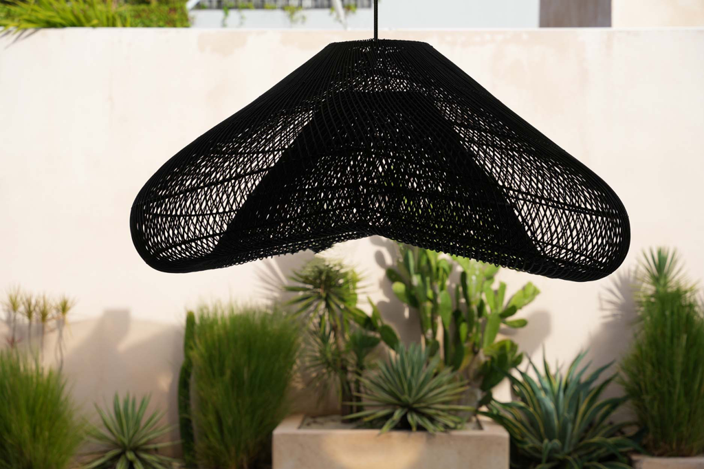 Skyhængslet Lampe Vedhæng - Sort - XXL