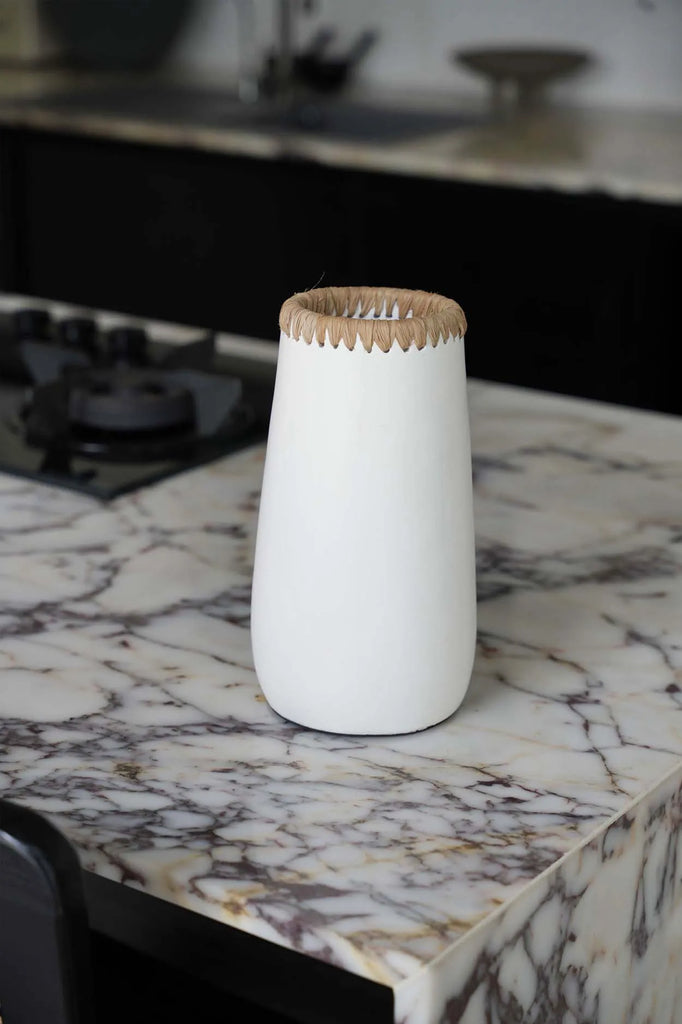 Paris Vase - Hvid Naturlig - M