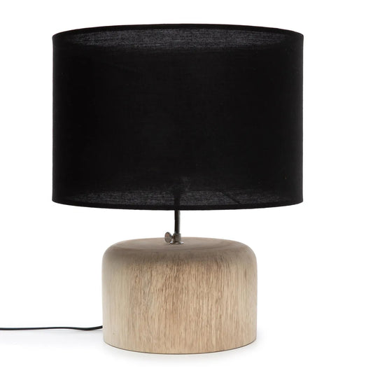 Teaktræsbordlampe - Naturlig sort