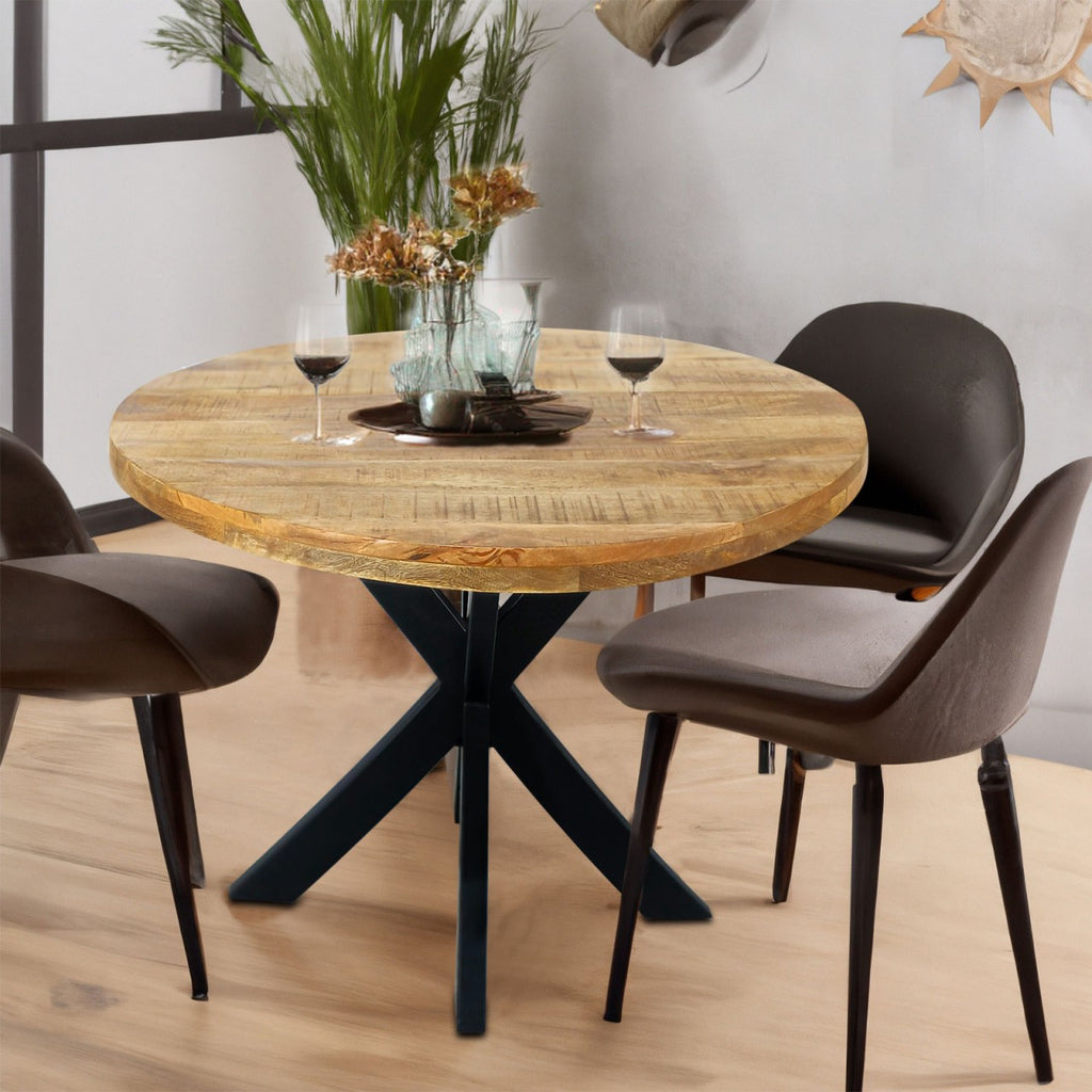 Spisebord rundt Ø120cm i massivt mangotræ