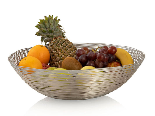 Frugtkurv ø 40 cm H 11 cm sølv