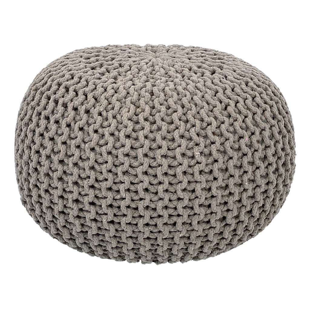 Puf/strikpuf grovstrik Ø55x37cm beige - Nordic Unique