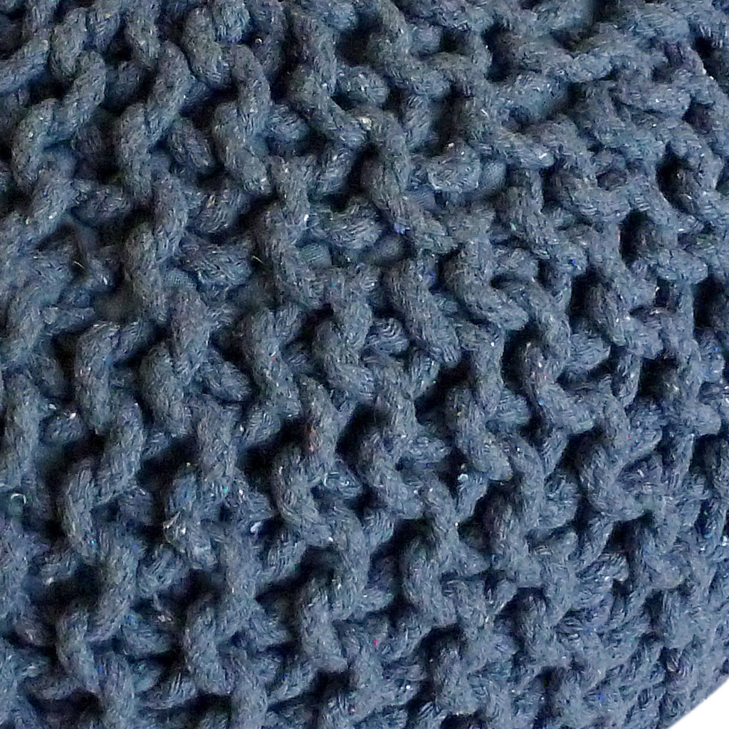 Puf/strikpuf grovstrik Ø55x37cm blå