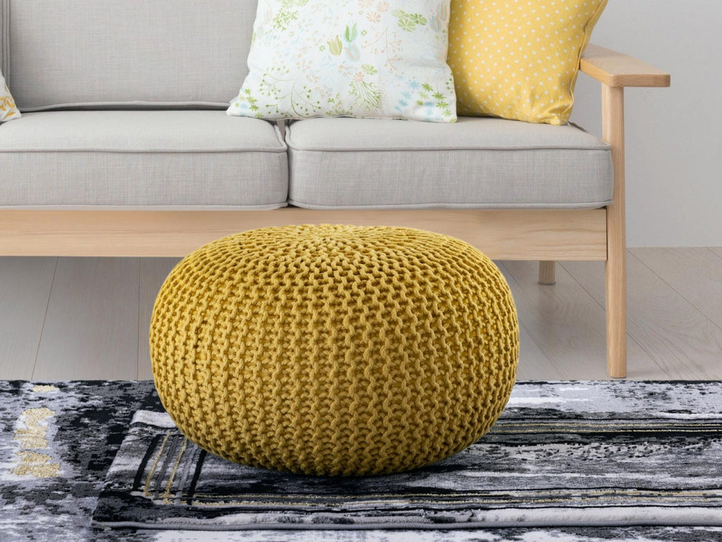Puf/strikpuf premium Ø45cm 100% vandtæt gul
