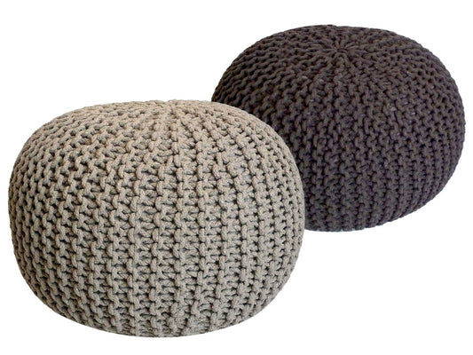 Puf/strikpuf grovstrik Ø55x37cm sæt med 2 stk.