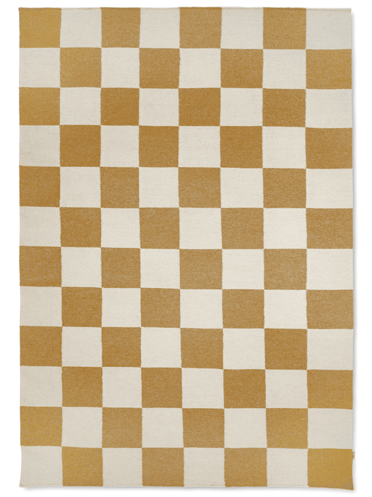Kvadrater 170x230 Gul/Hvid