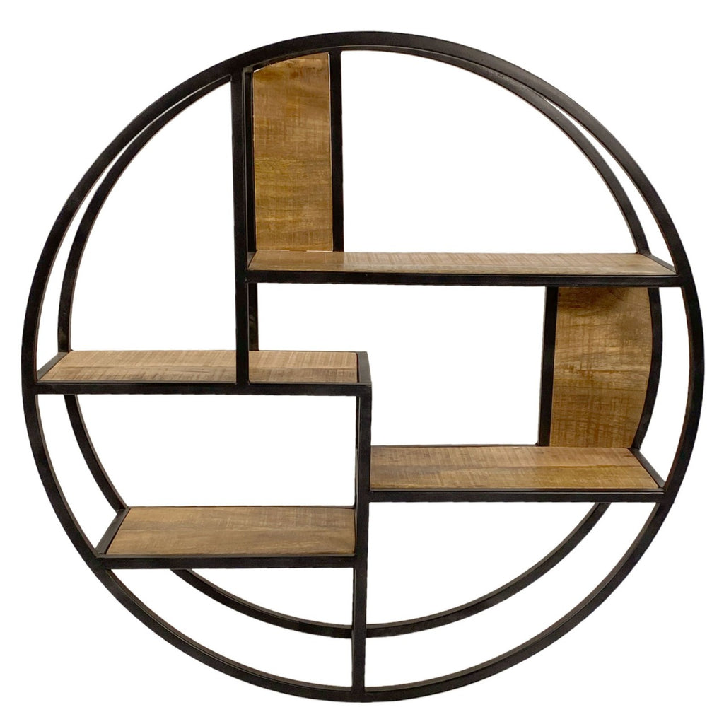 Væghængt reol/hylde 80x80x20cm i metal og træ