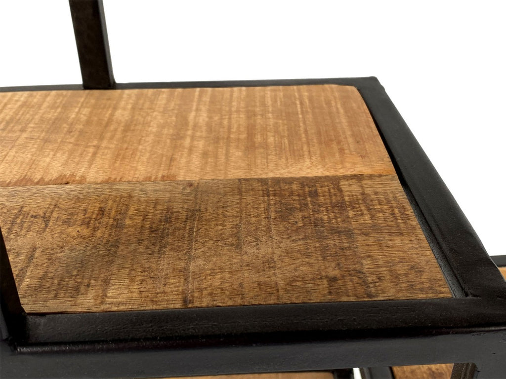 Væghængt reol/hylde 80x80x20cm i metal og træ